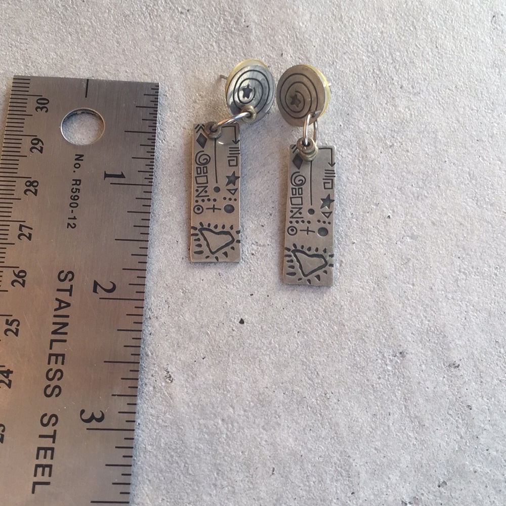 Stainless steel stamped earrings